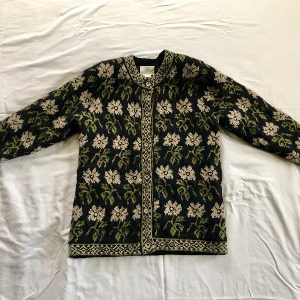 Vintage Susan Bristol Mohair Wool Floral Sweater